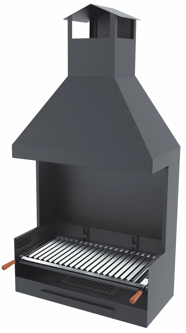 Barbacoa Carbón Y Leña 80 Cm Con Chimenea 3 Barbacoa Carbón Y Leña 80 Cm Con Chimenea