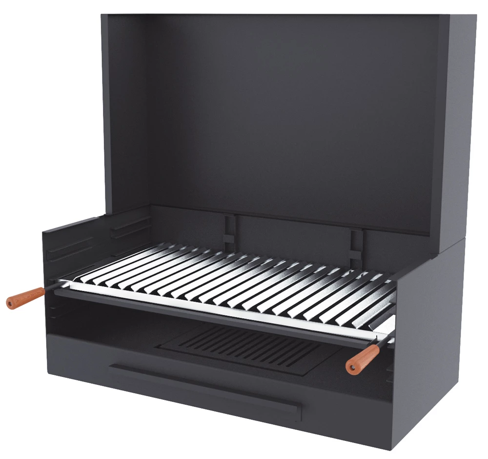 Barbacoa Carbón Y Leña 80 Cm Con Paravaientos 3 Barbacoa Carbón Y Leña 80 Cm Con Paravaientos