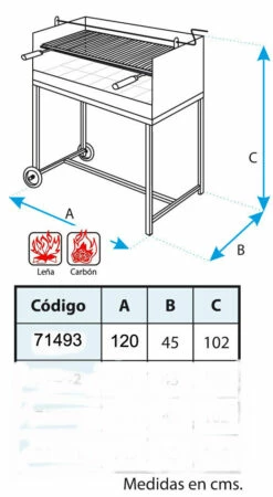 Barbacoa Argentina 120 Cm. Con Elevador 7 Barbacoa Argentina 120 Cm. Con Elevador -cocina al aire libre comercio Barbacoa Argentina 120 cm con Elevador 3