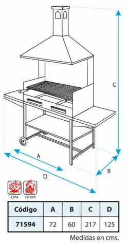 Barbacoa Chimenea Todo Metal Extra Fondo -cocina al aire libre comercio Barbacoa Chimenea Todo Metal Extra Fondo 3