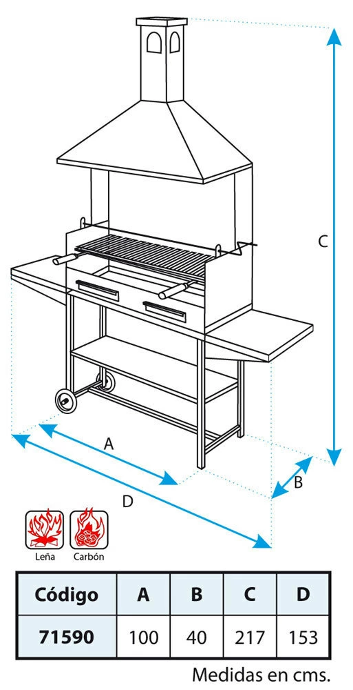 Barbacoa Chimenea Todo Metal Extra Grande 5 Barbacoa Chimenea Todo Metal Extra Grande - Imagen 3