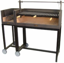 Leñero Con Carro Para Barbacoa Argentina -cocina al aire libre comercio Barbacoa Lenero con Ladrillo Refractario 3