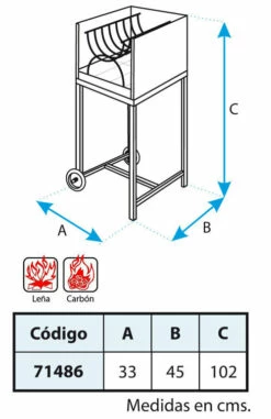 Leñero Con Carro Para Barbacoa Argentina -cocina al aire libre comercio Barbacoa Lenero con Ladrillo Refractario 4