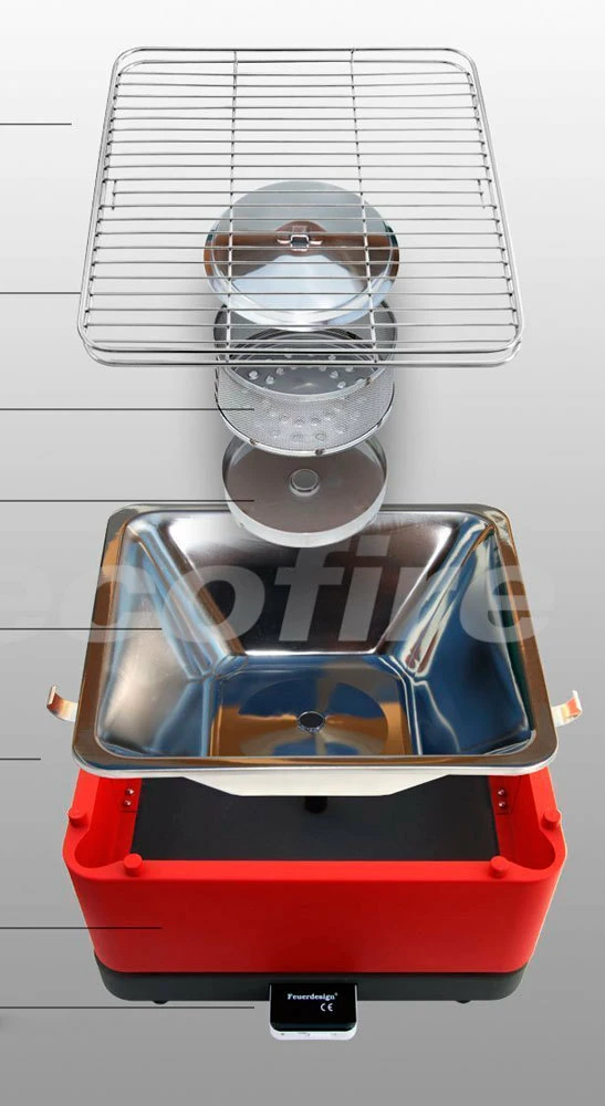 Barbacoa Portatil Sin Humo Teide Rojo 4 Barbacoa Portatil Sin Humo Teide Rojo - Imagen 2