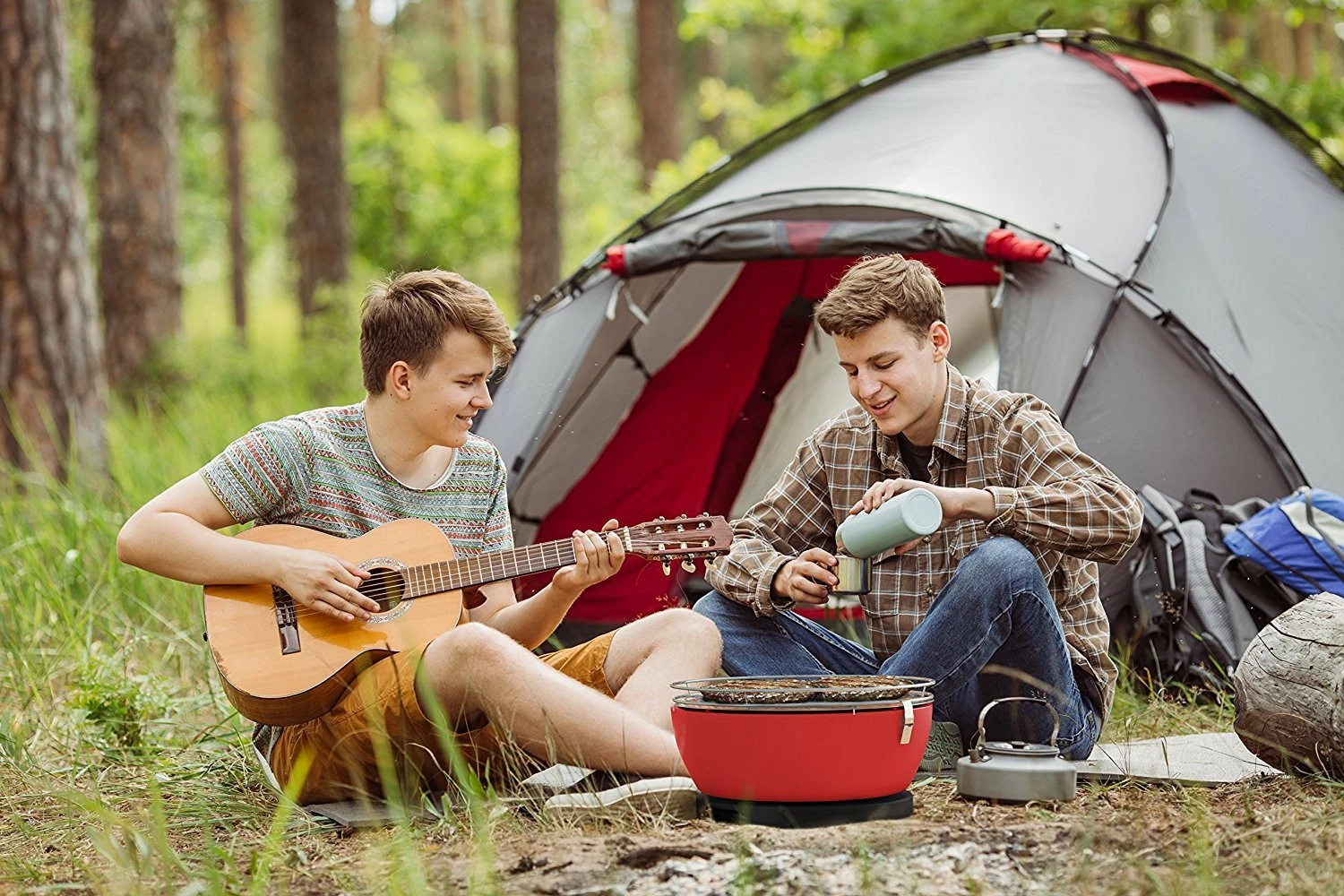 Barbacoa Portatil Sin Humo Vesubio Rojo 10 Barbacoa Portatil Sin Humo Vesubio Rojo - Imagen 8