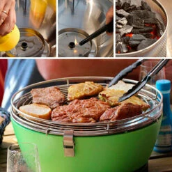 Barbacoa Portatil Sin Humo Vesubio Verde -cocina al aire libre comercio Barbacoa Portatil Sin Humo Vesubio Verde 15