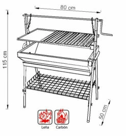 IMEX Barbacoa Con Parrilla-Plancha Inox. Y Elevador 80 Cm. -cocina al aire libre comercio Barbacoa con Parrilla Plancha Inox y Elevador 80 cm 3