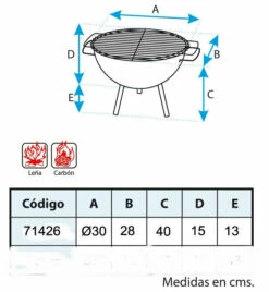 IMEX Barbacoa De Mesa Redonda 30 Cm. -cocina al aire libre comercio Barbacoa de Mesa Redonda 30 cm 3