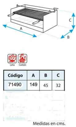 Cajon Barbacoa Argentina 149 Cm. Con Elevador -cocina al aire libre comercio Cajon Barbacoa Argentina 149 cm con Elevador 3