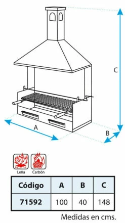 Cajon Barbacoa Con Chimenea Extra Grande -cocina al aire libre comercio Cajon Barbacoa con Chimenea Extra Grande 3