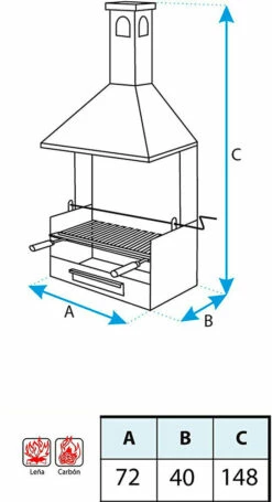 Cajon Barbacoa Con Chimenea Grande -cocina al aire libre comercio Cajon Barbacoa con Chimenea grande 2