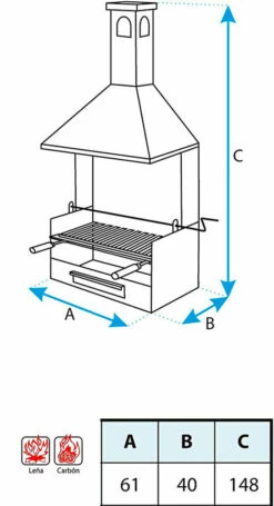 Cajon Barbacoa Con Chimenea Pequeño -cocina al aire libre comercio Cajon Barbacoa con Chimenea pequeno 2