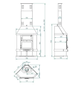 Chimenea Leña Frontal Con Horno Modelo C-300 H -cocina al aire libre comercio Chimenea Lena Frontal con Horno modelo C 300 H 3