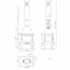 Chimenea De Leña Modelo C-104 -cocina al aire libre comercio Chimenea de lena C 104.2a