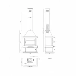 Chimenea De Leña Frontal Modelo C-200 -cocina al aire libre comercio Chimenea de lena C 200.2a