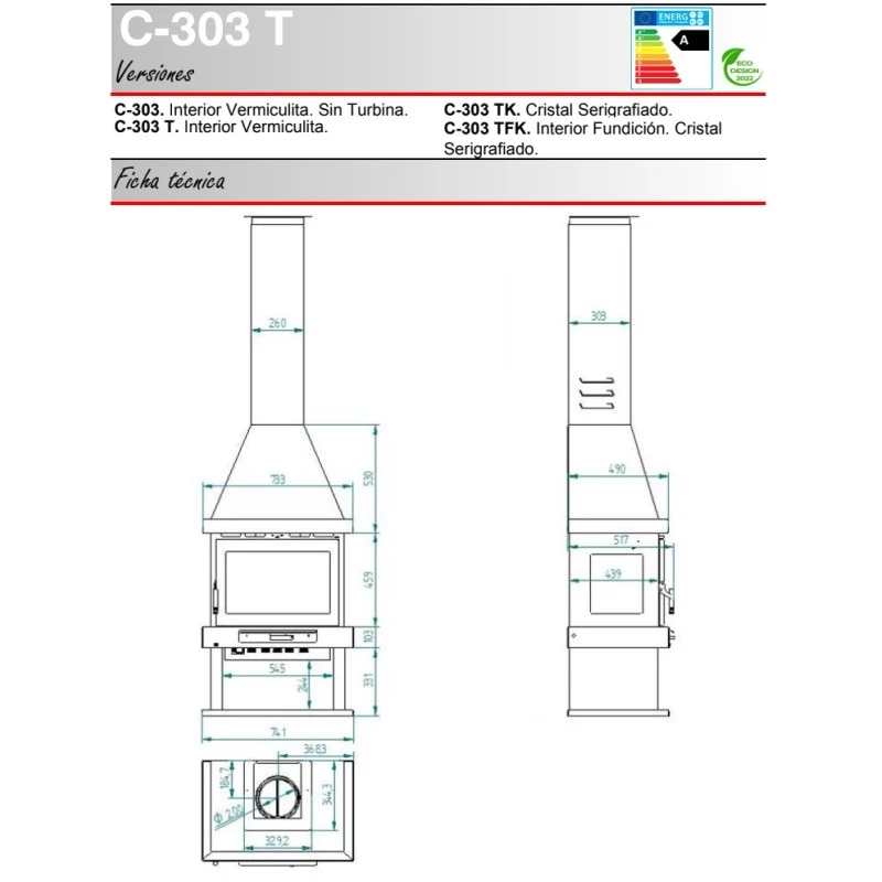 Chimenea Frontal De Leña C-303 5 Chimenea Frontal De Leña C-303 - Imagen 3