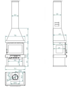 Chimenea Frontal De Leña C-303 9 Chimenea Frontal De Leña C-303 -cocina al aire libre comercio Chimenea frontal de lena C 303 3