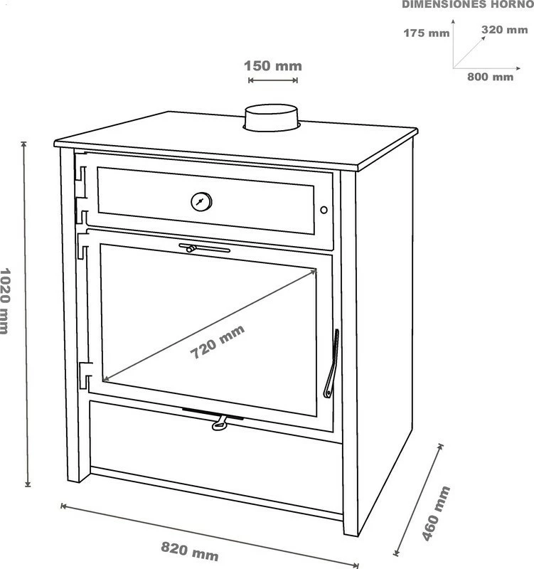 Estufa De Leña Zeux 800 Con Horno 7 Estufa De Leña Zeux 800 Con Horno - Imagen 5