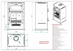 Estufa De Leña Con Horno Modelo M-107 T 7 Estufa De Leña Con Horno Modelo M-107 T -cocina al aire libre comercio Estufa de Lena con Horno Modelo M 107 2