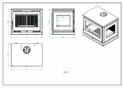 Estufa De Leña Con Turbinas Modelo M-173 FK -cocina al aire libre comercio Estufa de Lena con Turbinas Modelo M 173 FK 3