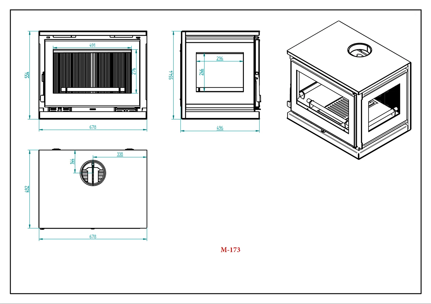 Estufa De Leña Con Turbinas Modelo M-173 K 5 Estufa De Leña Con Turbinas Modelo M-173 K - Imagen 3