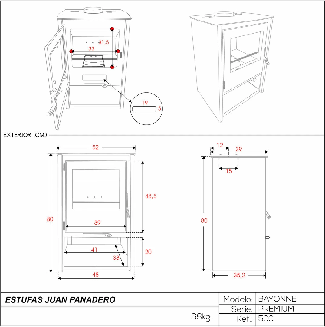 Estufa De Leña Eco Design Bayonne Premium 4 Estufa De Leña Eco Design Bayonne Premium - Imagen 2