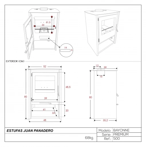 Estufa De Leña Eco Design Bayonne Premium 8 Estufa De Leña Eco Design Bayonne Premium - Imagen 6