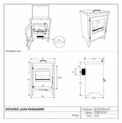 Estufa De Leña Eco Design Bordeaux Premium -cocina al aire libre comercio Estufa de lena Eco Bordeaux Premium 7