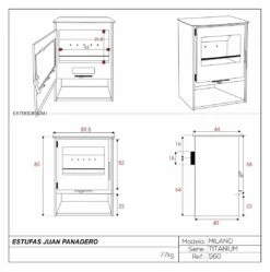 Estufa De Leña Eco Design Milano Titanium -cocina al aire libre comercio Estufa de lena Eco Milano Titanium 1