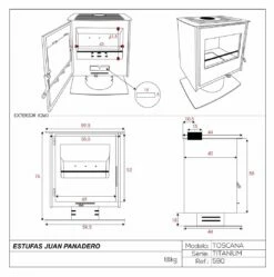 Estufa De Leña Eco Design Toscana Titanium -cocina al aire libre comercio Estufa de lena Eco Toscana Titanium 1