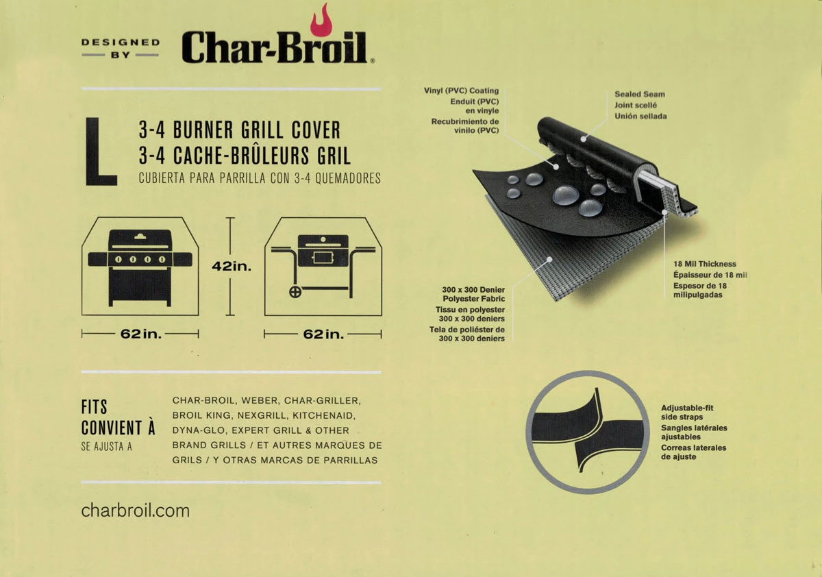 Funda Para Barbacoa 3 Y 4 Quemadores Char-Broil 7 Funda Para Barbacoa 3 Y 4 Quemadores Char-Broil - Imagen 5