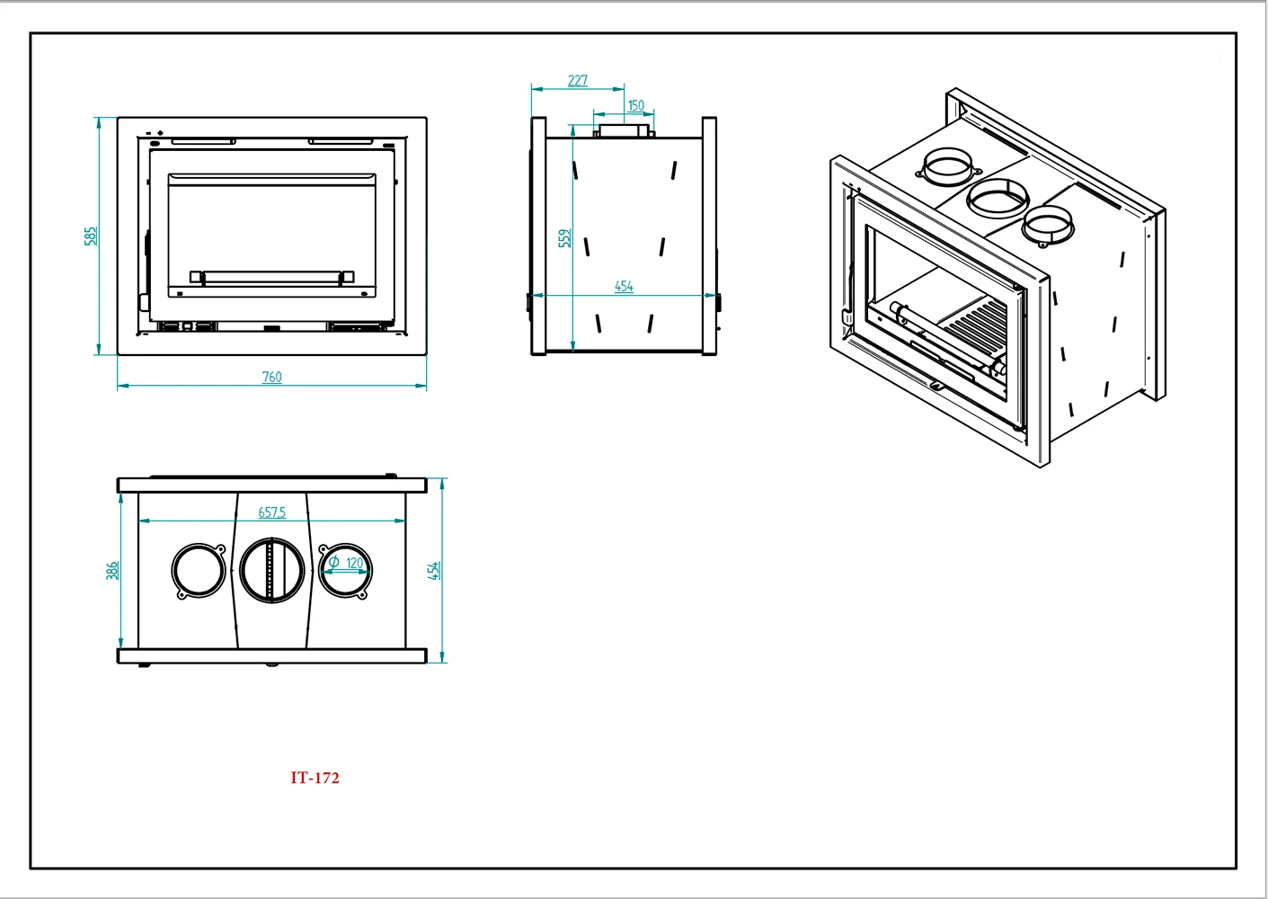 Insertable De Leña Modelo IT-172 FK 5 Insertable De Leña Modelo IT-172 FK - Imagen 3