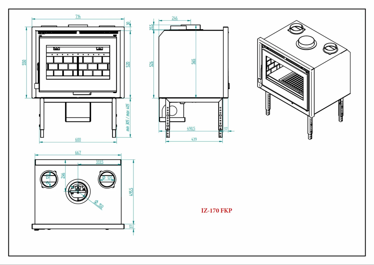 Insertable De Leña Modelo IZ-170 FKP 7 Insertable De Leña Modelo IZ-170 FKP - Imagen 5