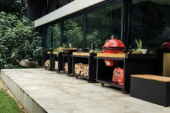 Mesa Con Tabla Teca Ofyr Negra Kamado Joe -cocina al aire libre comercio Mesa con tabla Teca Ofyr Negra Kamado Joe O K T PRO B TW KJ 7