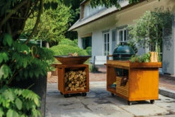 Mesa Con Tabla De Teca Ofyr Para Kamado Joe -cocina al aire libre comercio Mesa con tabla de Teca Ofyr para Kamado Joe O K T PRO TW KJ 4