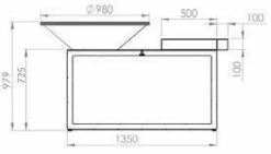 Ofyr Isla Madera Teca Negro OIB-100-TW -cocina al aire libre comercio Ofyr Isla Rubberwood Negro OIB 100 100 RW 6